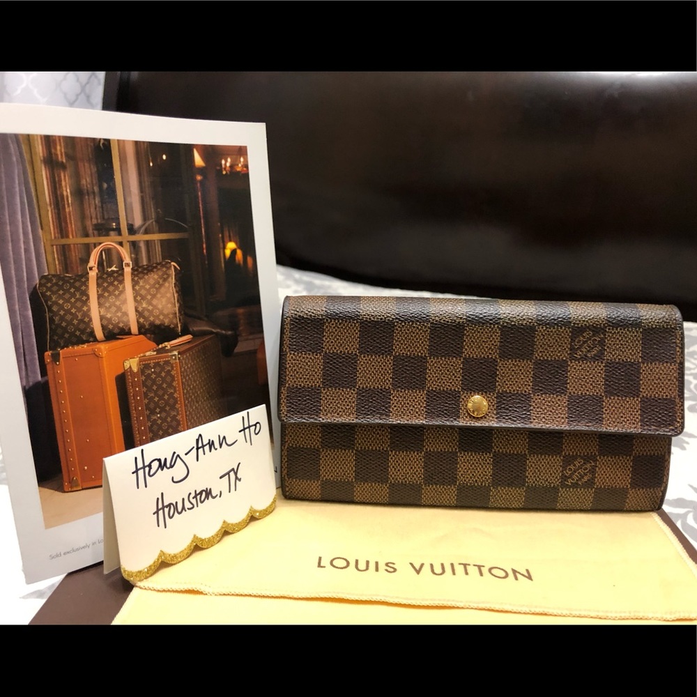 Authentic LV Damier Ebene Sarah Wallet
